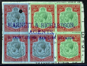BERMUDA 1924 KGV POSTAL FISCALS (W.565)