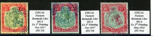 BERMUDA 1924 KGV POSTAL FISCALS (W.566)